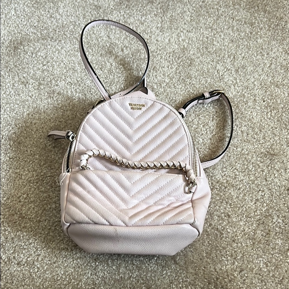 Victoria's Secret Light Pink Quilted Backpack